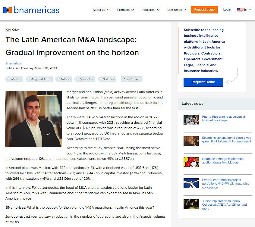 The Latin American M&A landscape: Gradual improvement on the horizon
